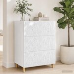 vidaXL Armoire à tiroirs Blanc 66 x 34 5 x 90 cm Bois d'ingénierie