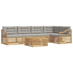 vidaXL Ensemble de canapés d'extérieur 6 pc Blanc et gris clair