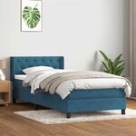 vidaXL Sommier à lattes de lit et matelas bleu foncé 80x210 cm velours
