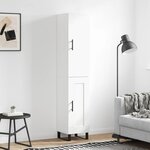 vidaXL Buffet haut Blanc 34 5x34x180 cm Bois d'ingénierie
