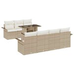 vidaXL Ensemble de canapé de jardin 8 Pièces Beige Poly Rattan