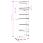 vidaXL Bibliothèque/Séparateur de pièce Sonoma gris 60x30x198 cm