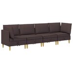 vidaXL Canapé modulaire avec rangement 4 Pièces Marron foncé Tissu