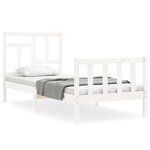 vidaXL Cadre de lit sans matelas blanc bois de pin massif