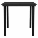 vidaXL Ensemble à manger de jardin 3Pièces marron résine tressée verre