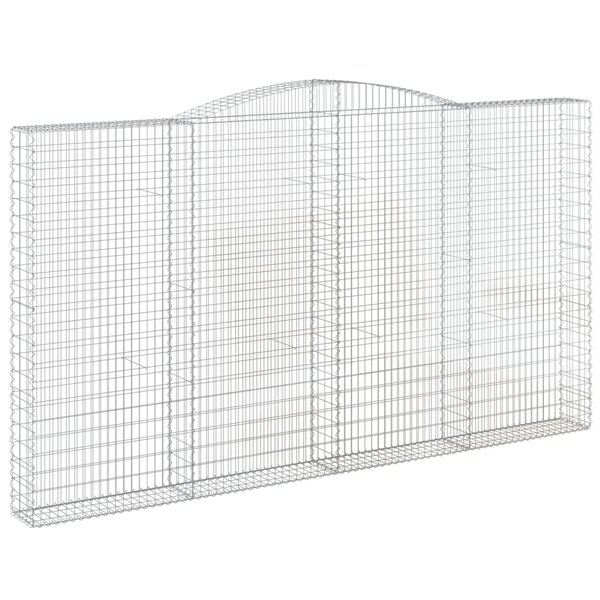 vidaXL Panier de gabions arqué 400x30x220/240 cm Fer galvanisé