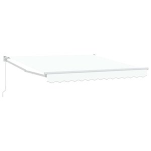 vidaXL Auvent Rétractable Blanc 350 x 250 cm Polyester et Aluminium