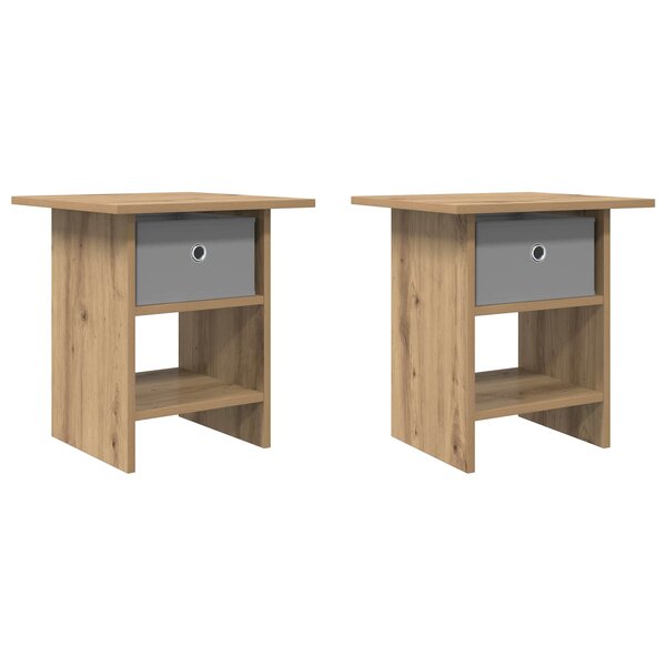 vidaXL Table de chevet 2 pc Chêne artisanal 41 x 40 x 45 cm