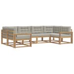 vidaXL Ensemble de canapés d'extérieur 6 pc Blanc et gris clair