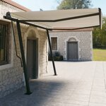 vidaXL Auvent automatique rétractable avec poteaux 4 5x3 m Crème