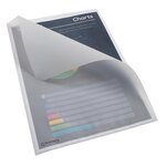 Sachet De 50 Pochettes Coin Papier 110g/m2 - A4 - Transparent Blanc - X 10 - Exacompta