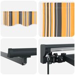 vidaXL Auvent Rétractable Bleu Marine 300x250 cm Polyester et métal