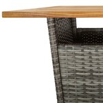 vidaXL Ensemble de bar de jardin 3 Pièces et coussins gris résine tressée