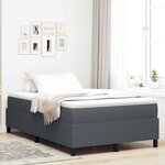 vidaXL Lit box spring avec matelas – gris foncé  120 x 200 cm  tissu en corde