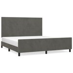 vidaXL Cadre de lit sans matelas gris foncé 160x200 cm velours