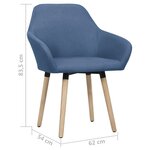 vidaXL Chaises à manger lot de 2 bleu tissu