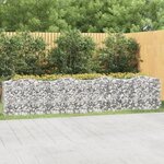 vidaXL Lit surélevé à gabions arqué 400x50x100 cm Fer galvanisé