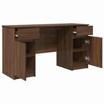 vidaXL Bureau Chêne marron 140 x 49 x 76 cm Bois d'ingénierie