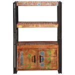 vidaXL Bibliothèque avec portes Marron Bois Recyclé Massif et Métal