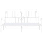 vidaXL Cadre de lit métal sans matelas et pied de lit blanc 193x203 cm