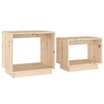 vidaXL Tables basses gigognes 2 Pièces Bois de pin massif
