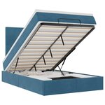 vidaXL Cadre de lit ottoman avec matelas bleu foncé 120x190 cm velours