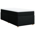 vidaXL Sommier à lattes de lit et matelas Noir 80x200 cm Tissu