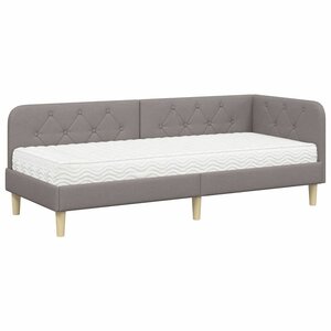 vidaXL Cadre de lit d'angle Taupe 80 x 200 cm tissu