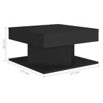 Vidaxl table basse noir 57x57x30 cm aggloméré