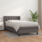 vidaXL Sommier à lattes de lit avec matelas Gris 80x200 cm Similicuir