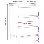 vidaXL Cabinet de chevet Chêne noir 40 x 35 x 70 cm Bois d'ingénierie