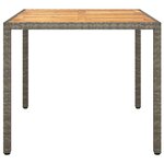 vidaXL Table de jardin pour repas Gris 90 x 90 x 75 cm Poly rotin