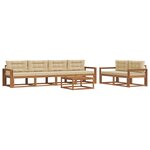 vidaXL Ensemble de canapés d'extérieur 7 Pièces Naturel et Beige
