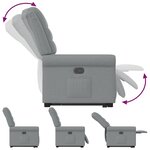 vidaXL Fauteuil inclinable Gris clair Tissu