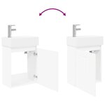 vidaXL Meuble de salle de bain avec robinet Blanc 45 5 x 25 5 x 84 cm