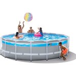 Intex kit piscine tubulaire clear window (ø)4,88 x (h)1,22m