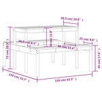 vidaXL Table de pique-nique 110x134x75 cm bois massif de pin