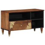 vidaXL Cabinet Média Châtaigne Bois de manguier massif  Bois d'ingénierie