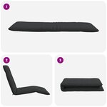 vidaXL Chaise longue pliante noir 175x54x8 5 cm tissu oxford