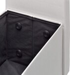 Banc dossier 2 places banquette coffre de rangement pliable assise pratique pliant 115 cm crème 13_0000374_2