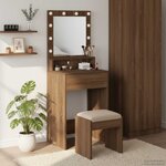 vidaXL Table de Toilette Chêne brun 50 x 41 x 135 cm Bois d'ingénierie