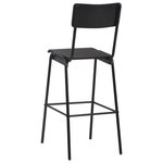 vidaXL Chaises de bar lot de 4 noir contreplaqué solide et acier