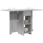 vidaXL Table à dîner 115 x 70 x 75 cm Bois d'ingénierie Sonoma gris
