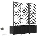 vidaXL Pots de jardin Noir 120 x 40 x 142 cm Acier