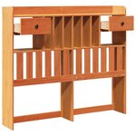 vidaXL Tête de lit avec rangement cire marron 120cm bois massif de pin