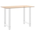 vidaXL Pieds de table de bar Blanc 2 pièces 60 x (90-91) cm Acier