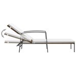 vidaXL Chaise longue de jardin avec coussin résine tressée marron