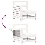 vidaXL Salon de jardin 5 Pièces blanc bois massif de pin