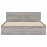 vidaXL Cadre de lit avec tête de lit et LED sonoma gris 150x200 cm