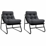 vidaXL Mobilier de jardin avec coussin 2 Pièces Noir 60 5 x 81 x 71 cm